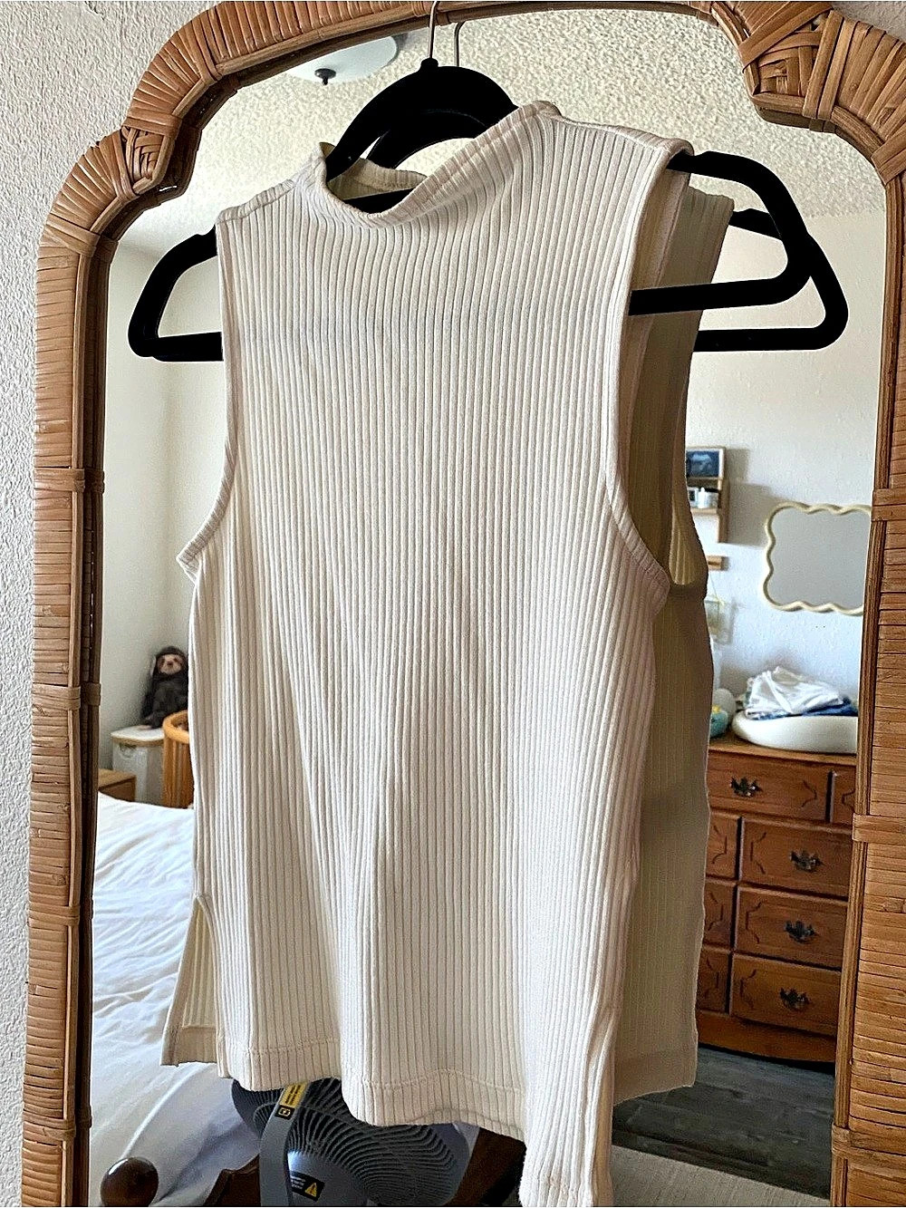 Madewell Side-Slit Mockneck Tank Cream XS